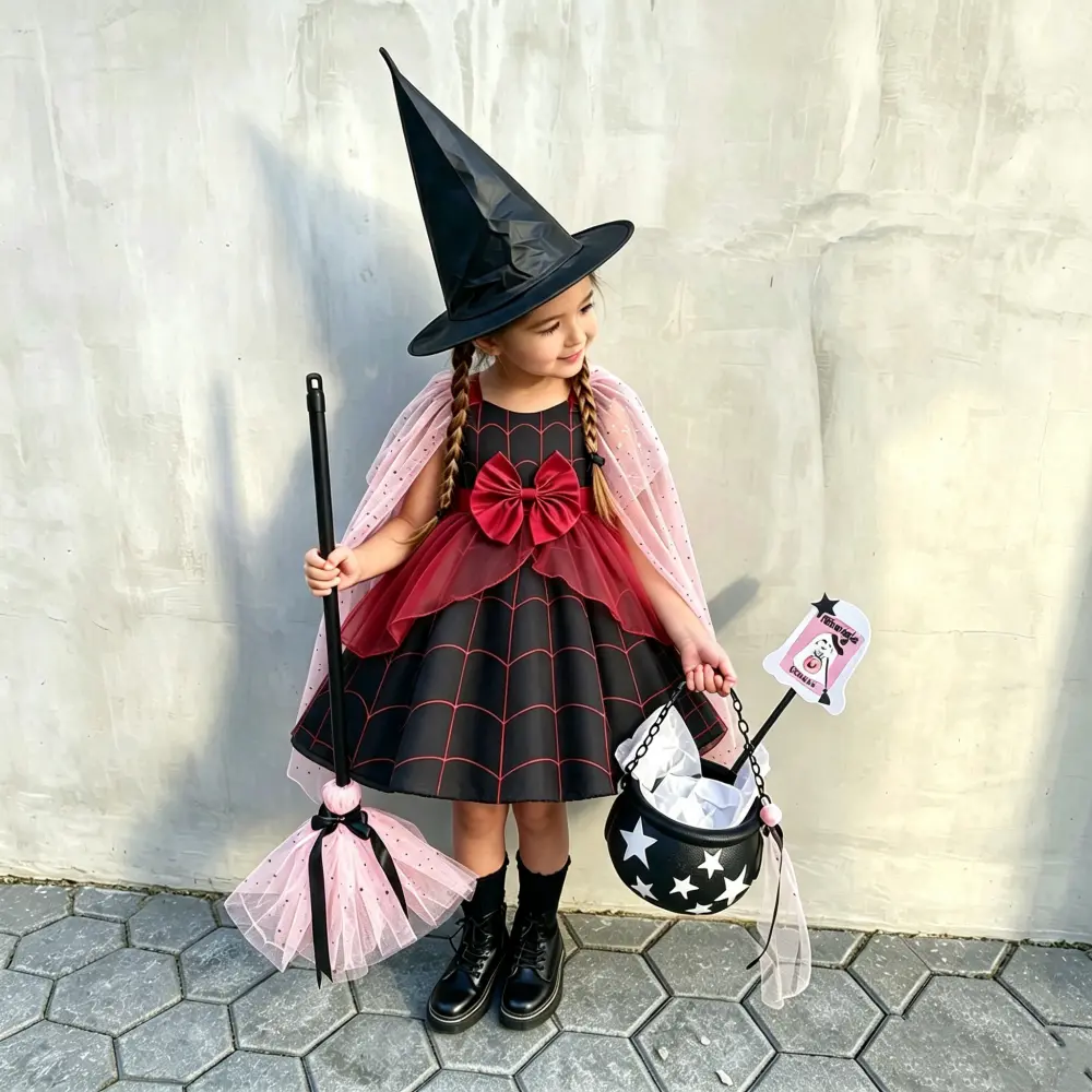 026 ( Only dress ) Halloween dress ball performance costume bow strap princess dress
