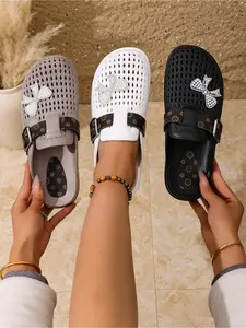 2026 Summer New Mesh Hole Shoes for Women | Non-Slip Breathable Slides | Cute Bowknot Decor Outdoor Sandals