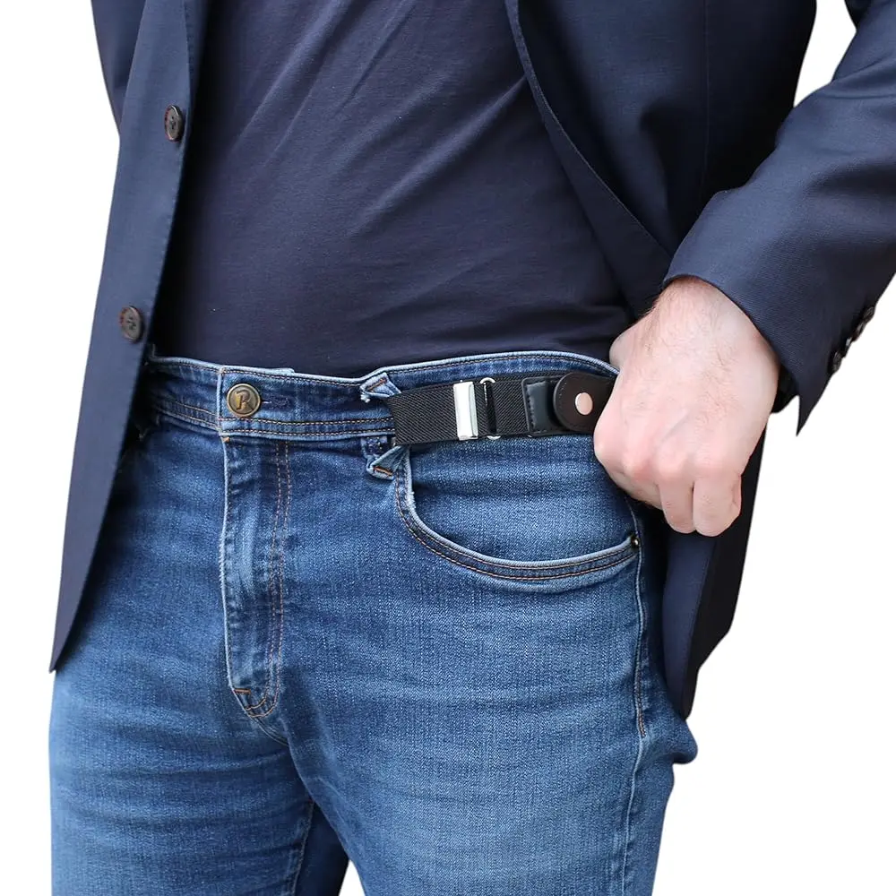 Millennials In Motion Adjustable Half Belt Buddy for Jeans - Buckle Free, Invisible Waist Tightener