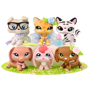 6 PC Bobble Head Mini Pet Figures Set - Cute Cat, Dog & Bunny Collectible Toys with Accessories, Kids & Collectors, Ages 4+