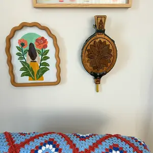 Handmade Wooden Walnut Bellows – Rustic Fireplace Tool – Wood Stove, BBQ Fire Blower – Leather and Brass Details