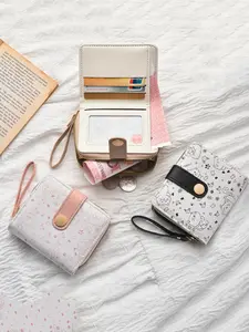 2026 Cute Cartoon Cat Print Wallet with Card Slots and ID Window, Multi-Functional Short Zipper Pocket Purse, Casual Style for All Seasons