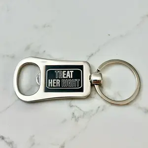 “trEAT HER right” bottle opener key chain