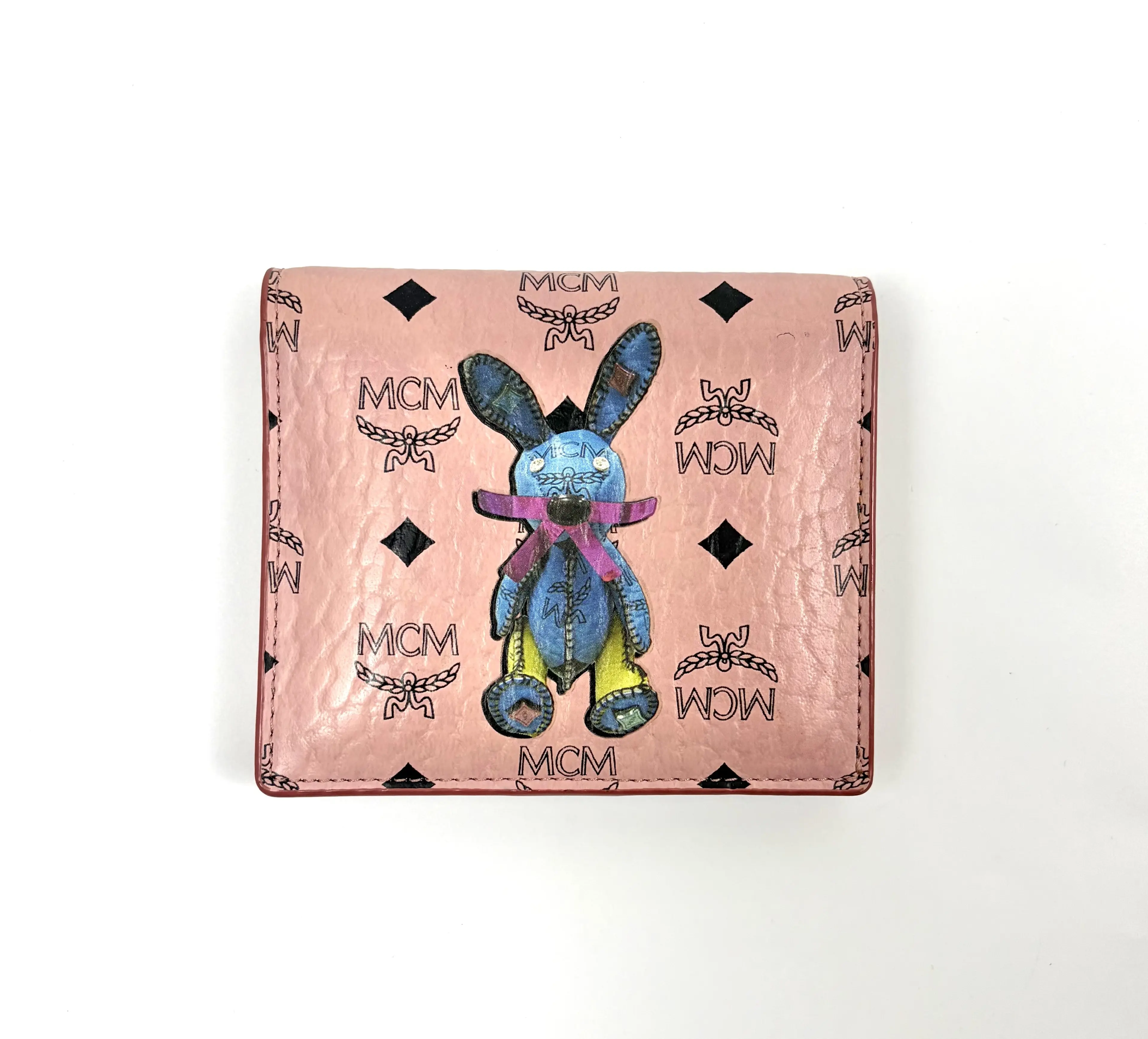 Pre-owned MCM canvas Mini Bags Wallet with Bunny Design and Pink Color