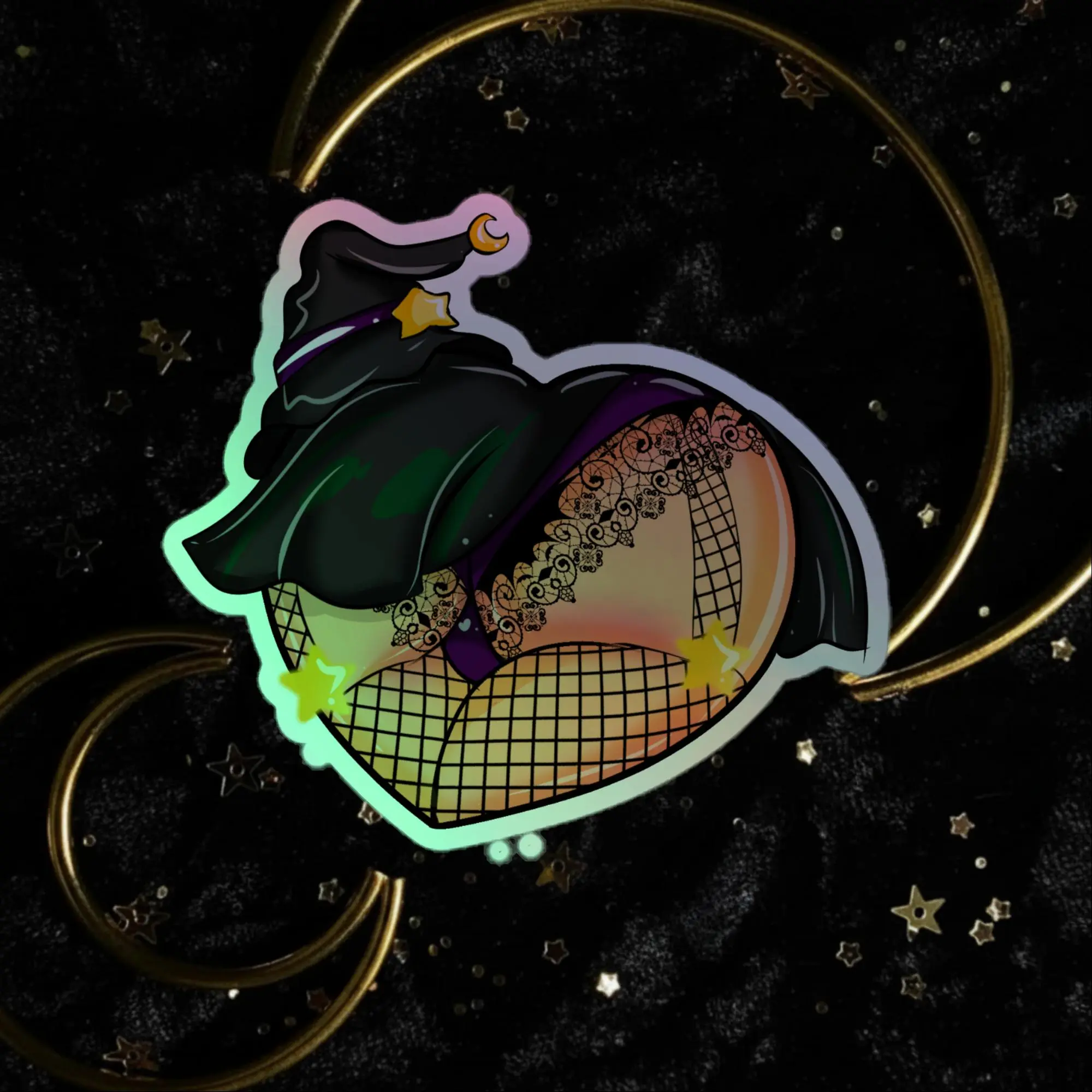 Hex Witch Tan Booty Holographic stickers