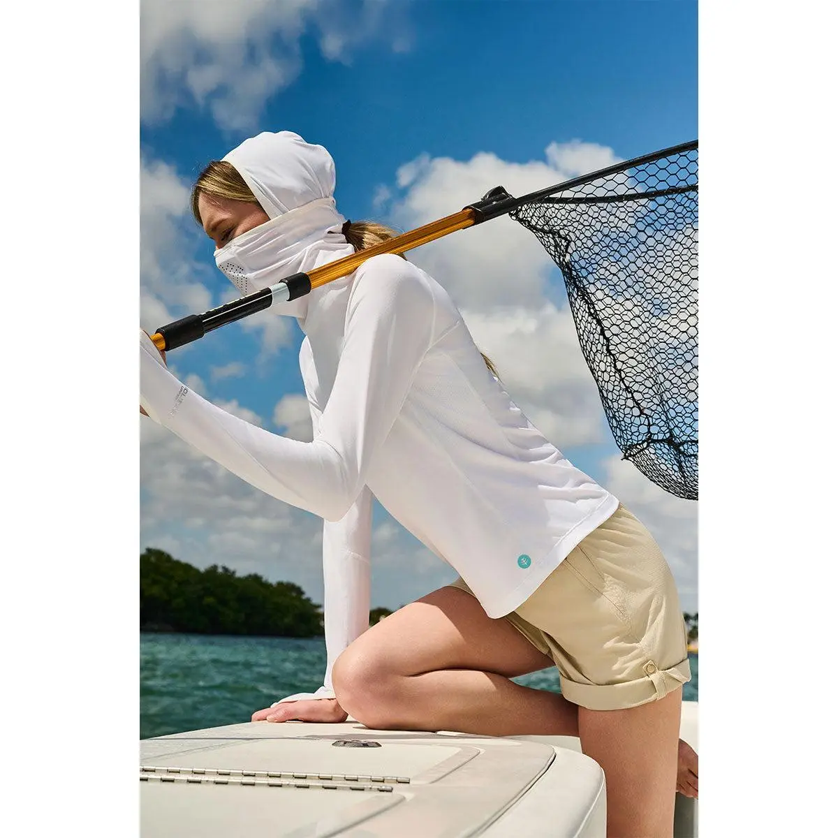 Paros | Women's Vented Fishing Hoodie | White