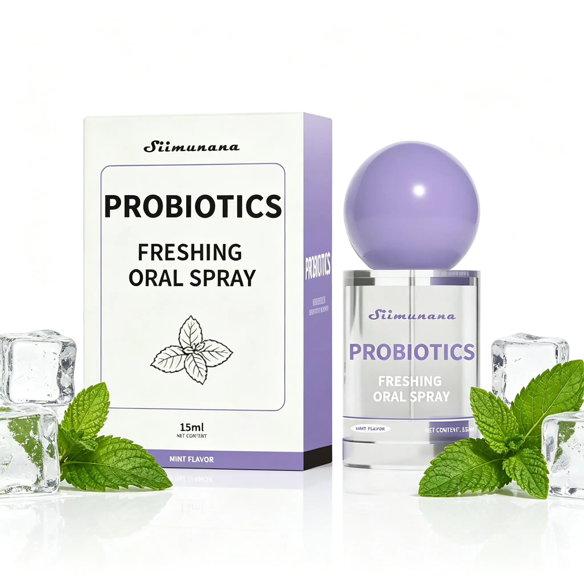Probiotic Breathspray - 15ml Sugar-Free Minty Cool Mint Oral Care Product, On-the-Go Portable Spray That Freshens Breath