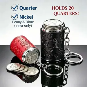 Portable coin storage keychain, fun fingertip coin storage box, mini coin organizer, creative keychain, say goodbye to pocket clutter, clever coin storage, travel worry-free