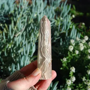 4.5in 117g Crazy Lace Agate Crystal Tower