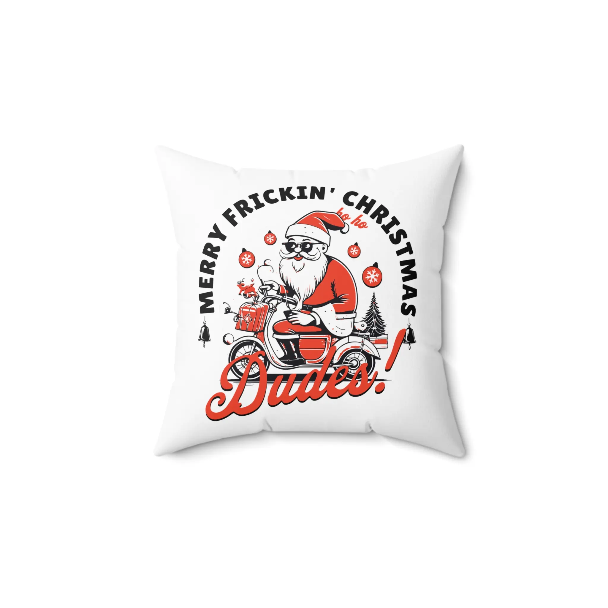 Merry Frickin' Christmas Pillow, Funny Holiday Decor, Christmas Gift, Couch Cushion, Seasonal Home Decor, Santa Pillows