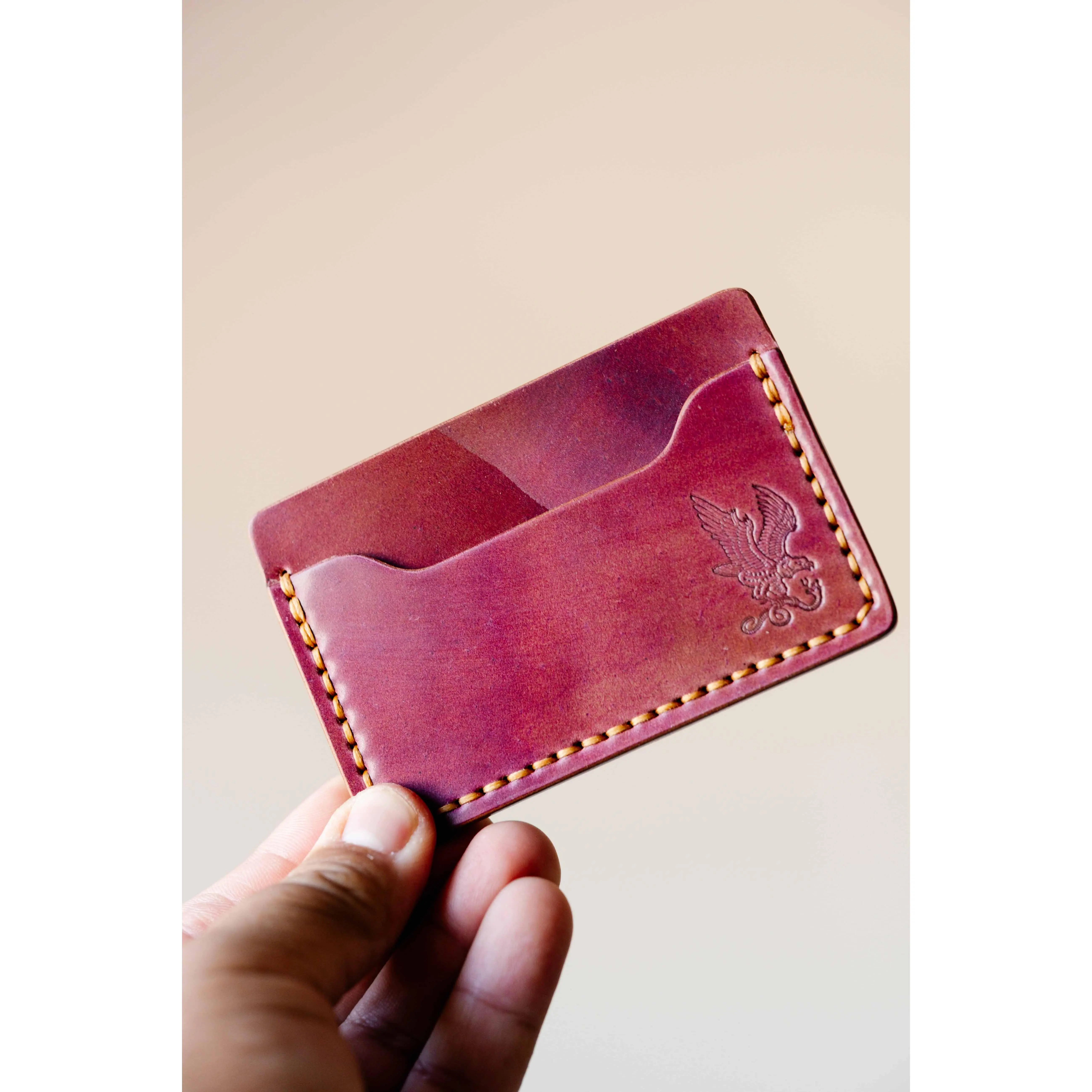 The Mojave Card Minimal - Horween Shell Cordovan Marbled Ultraviolet