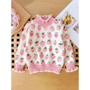 Girls' Red White & Blue Snowman Christmas Tree Turtleneck Sweater - Loose Fit Batwing Sleeves Winter Knit Top, Cozy Holiday Outfits for Christmas, Casual & Casual Attire, Hand Washable (No Dryer)