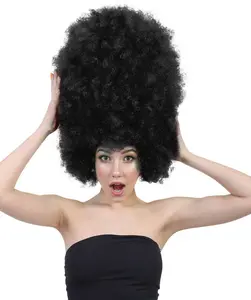 Super Sized Jumbo Afro Wig with Multiple Colors | Large Curly Texture Classic Bonded 70s Outfits Synthetic Afro Wig for Halloween | Cosplay, and Parties
