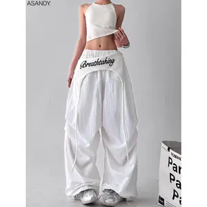 ASANDY Women's Breathtaking Graphic Y2K Baggy Wide Leg Pants Trendy Casual Streetwear Aesthetic Comfortable Stylish Bottoms for Everyday Wear