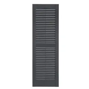 Perfect Shutters IL501539007 Premier Louver Exterior Decorative Shutter, Dark Gray - 15 x 39 in.