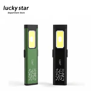 LUCKY STAR LS07EDC Flashlight: Compact, Multi-Mode Pocket LED Flashlight with USB-C Charging, IPX4 Protection, Dual-Material Design, and Red/Blue Strobe Function.