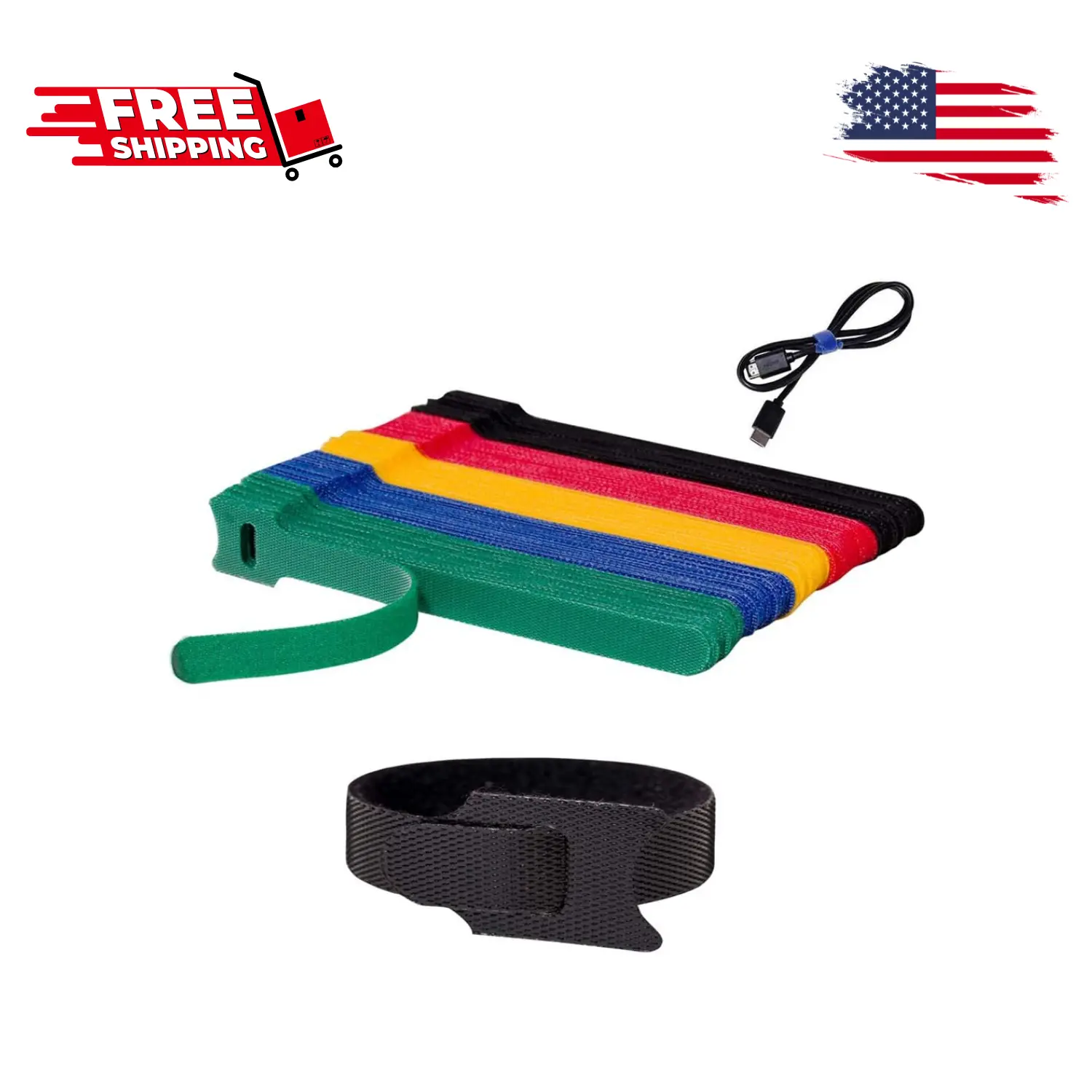 100 PCS 6 inch Reusable Fastening Cable Ties Cords Management Multi-Color