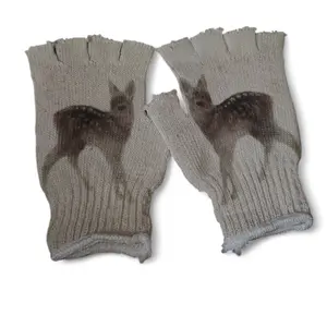 DEER BAMBI FAWN FINGERLESS GLOVES