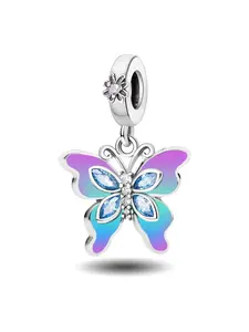 New Original Designed Silver Color Plated Charm Plant Hydrangea Flower Insect Firefly Butterfly Dragonfly Collection Beads Charm Pendant Ball Suitable for Bracelets Making Kits DIY Women's Jewelry Gift Anniversary Gift Ladies Daily Wear Decoration