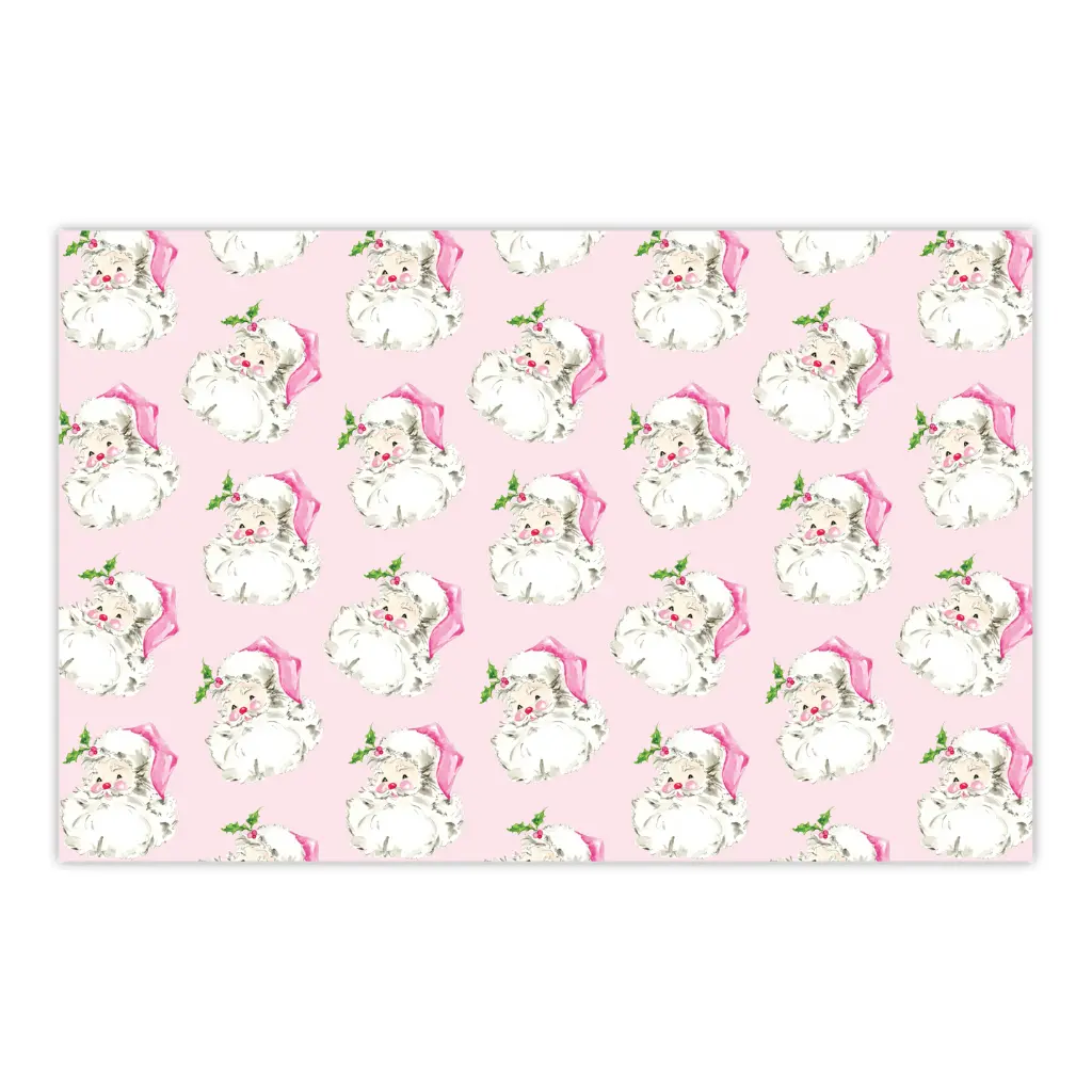 HANDPAINTED PINK SANTA PATTERN PLACEMATS
