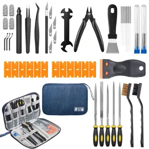 3D Printer Tool Kit – 3D Printing Accessories Compatible with FDM/SLA Printers, Includes Nozzle Cleaning Kit, Scraper, Deburring Tool, Files, Brushes – Complete 3D Printer Maintenance & Finishing Starter Set with Storage Case