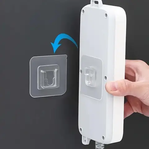 Wall Mounted Hook, 10 Pairs Traceless Multifunctional Self Adhesive Wall Mount Acrylic Hook, Waterproof Wall Hook for Home Bathroom Kitchen Office Dormitory, Wall Mounted Organizer, Storage Hooks, Bathroom Organizers