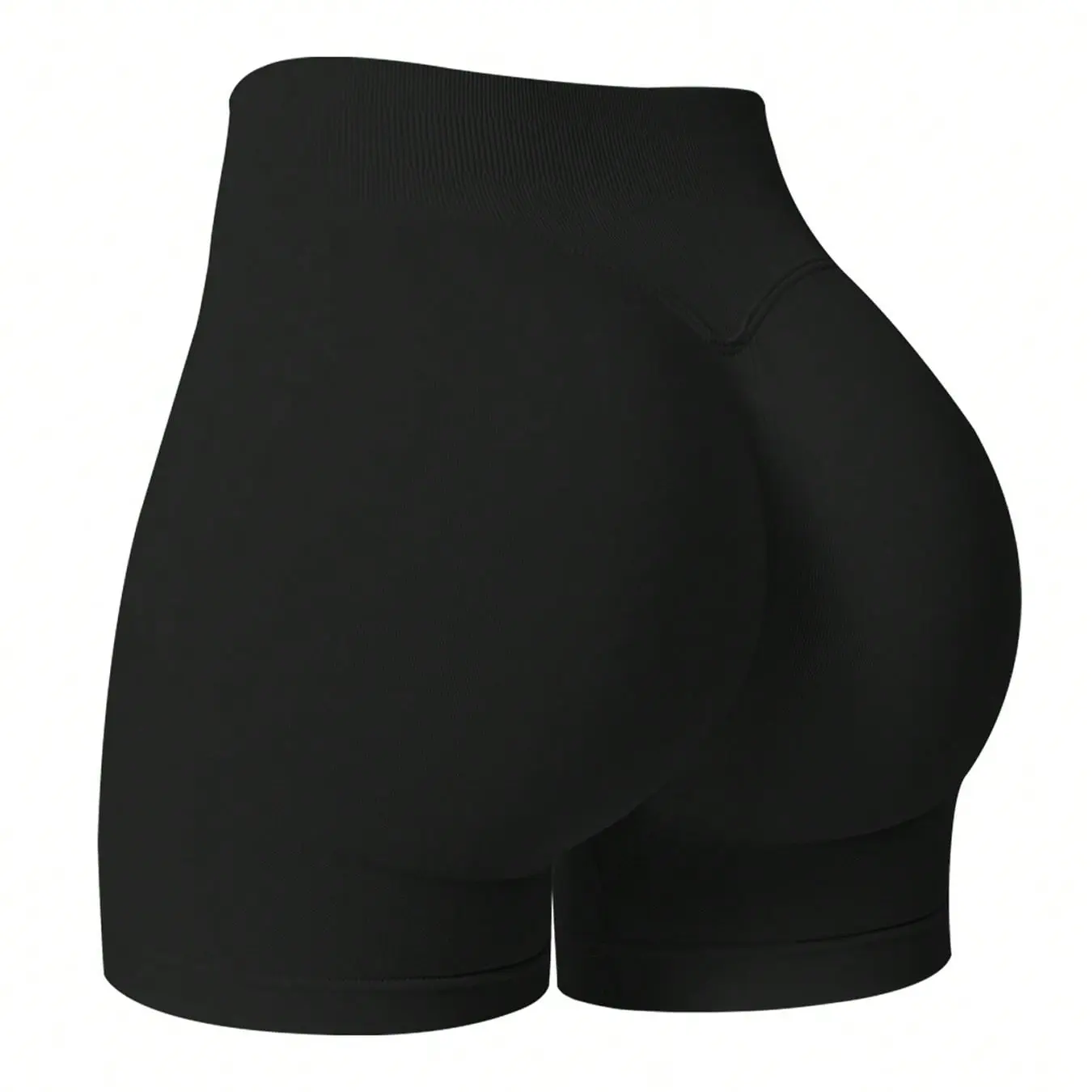 Women's Seamless Lifting & Shaping Gym Sports Shorts Black Summer High Waist Seamless Yoga Shorts - Stretchy Butt Lifting, Suitable Running, Fitness And Outdoor Activities | Fashionable Appearance | Stretchy Fabric