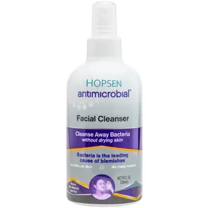 HOPSEN Facial Cleanser for Acne, Targets Bacteria for Active Teenage Athletes Post Workout and Adult Acne, 8 oz Spray Bottle, Safe for Multiple Daily Uses
