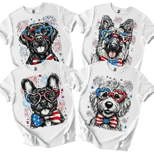 4th of July Dog T-Shirt Collection, 50+ Dog Breeds USA Flag Fireworks Shirt, America 250 Patriotic Tee, Gildan SoftStyle T-Shirt, Women's Graphic Tee, Dog Lover Gift, DPCLICK
