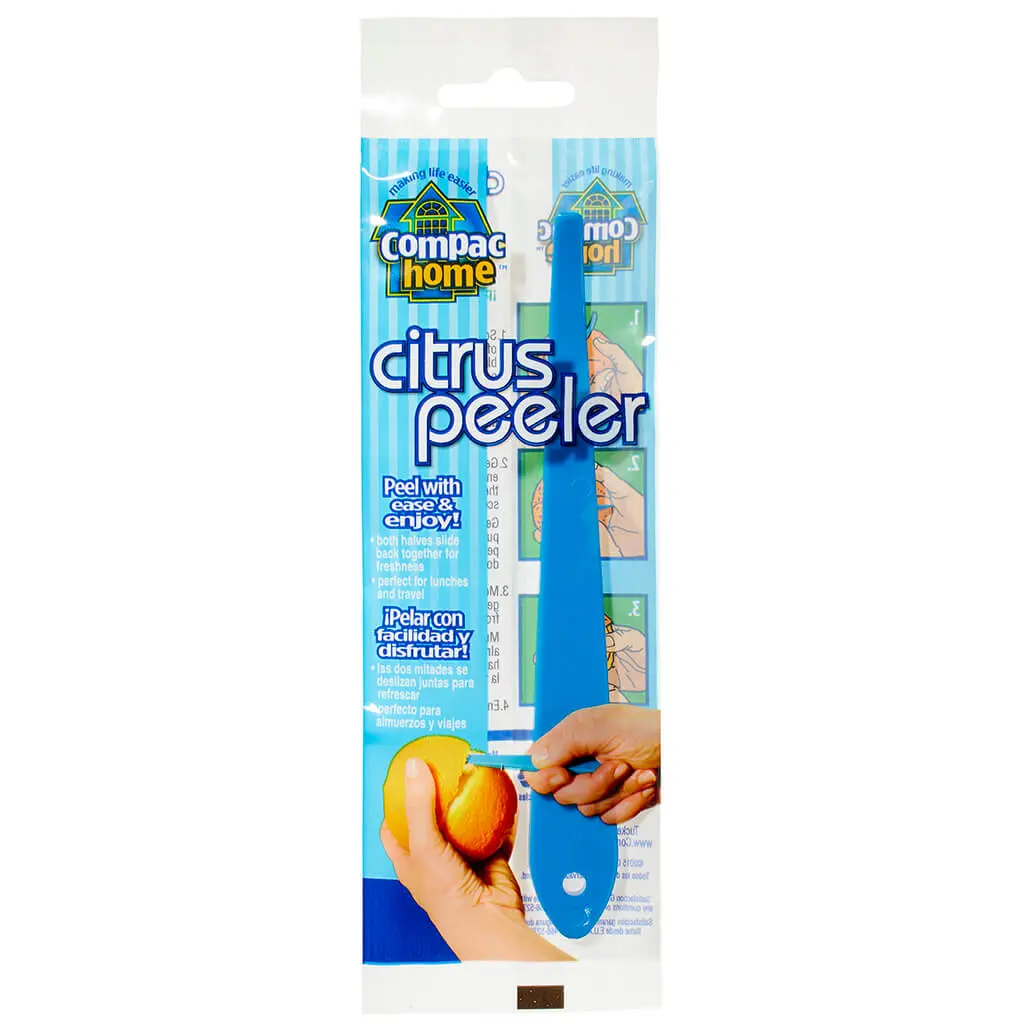 Compac Home Citrus Peeler Rapid Peel Oranges, Grapefruits, Lemons, Plastic Safety Blade, Keep Hands Clean Kitchen Utensils Peeling Blue