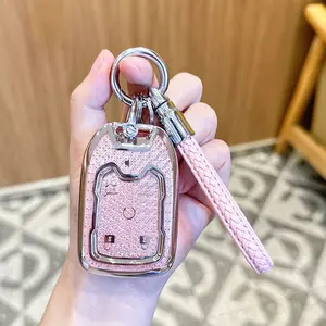 ACEBOY for Chevy Key Fob Cover with Keychain, Soft Full Protection Key Shell Key Case for Chevrolet Suburban Tahoe GMC Acadia Terrain Yukon Sierra 1500 2500 3500 HD, 6 Buttons