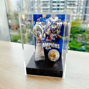 Los Angeles Football Championship Trophy Display Box, Fan Collection Set, Perfect for Sports Enthusiasts, Ideal Gift for Collectors