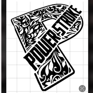 Leather Patter Powerstroke Car Decal