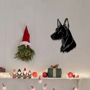 1pc Stylish Doberman Metal Wall Art, Stylish Doberman Statue Mural, Perfect for Living Room, Zoo Corner, Home Decor, Christmas Decor, Ideal Gift for Dog Lovers halloween home decor