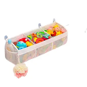 Original 3 Compartment Horizontal Bath Toy Organizer for Tub - Capacity Upgrade, Easy Access, and Sorting of Toys