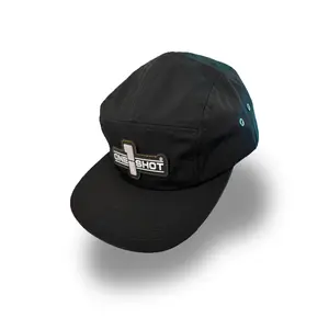 1 Shot® Camp Cap - Premium Cotton 5-Panel Hat with Rubberized Patch ⚡