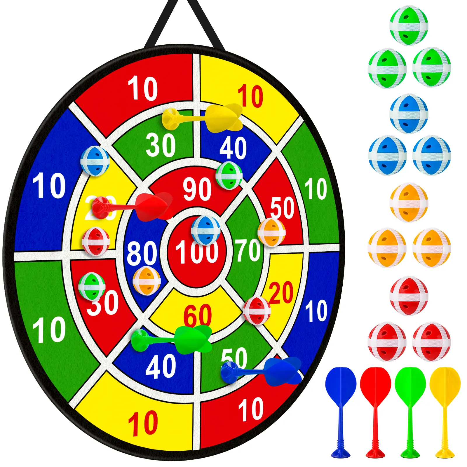 29inch Dart game, sticky ball dart board, comes with 12 balls and 4 counting darts, parent-child interactive toy sports game, indoor and outdoor children's gift, creative birthday and holiday gift option, boys' toy, stress-relief toy
