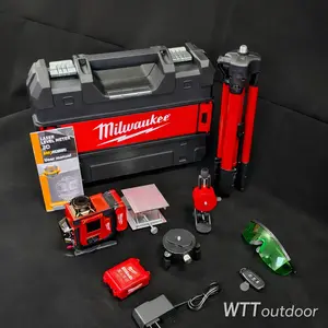 Milwaukee 16-Line Green Laser Level – Outdoor Horizontal & Vertical Lines, Automatic Calibration, Precision Tool Kit for Home & Professional Use Tool Box
