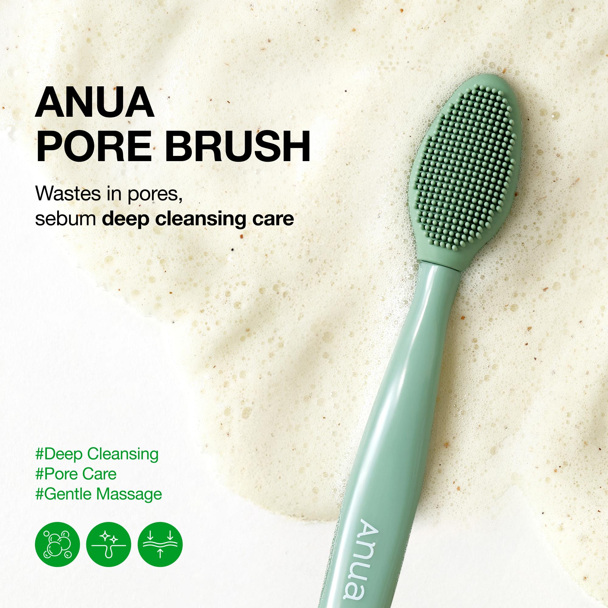 [Anua] 3-in-1 Multi Pore Brush, Silicone Facial Cleansing Brush for Deep Pore Cleansing and Exfoliating, Blackhead Removal, Gentle Face Massage Tool, Double Cleansing Massaging Kit