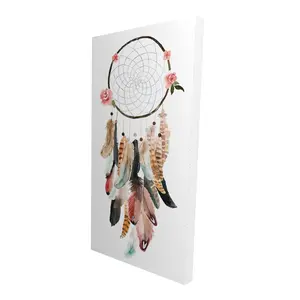 360 Stand 24x48 in. Women's Pink Dream Catcher Wall Artwork - Boho Shabby Chic Hanging Home Decor with Wall Hanging Design, Spiritual Ornament, Room Gift for Home Supplies, Decoration, Hanging Decoration