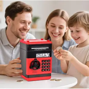 Automatic Mini Coin Bank Safe, Password Counter Lock, Electronic Children Gift, Digital Piggy Bank, Cash Savings Jar, Atm Style, Hard Currency Box