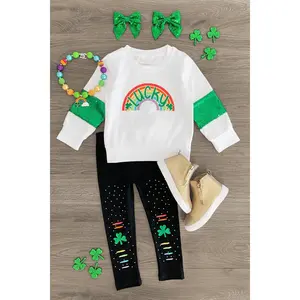 "Lucky" White Rainbow Legging Set