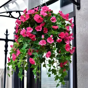 New 1 Bundle of Lush, UV-Resistant Artificial Morning Glory Eucalyptus Vine - 26 Inch Hanging Decor for Your Home, Garden, and Wedding - Durable and Vibrant, Perfect Indoor & Outdoor Accen Decorative Fruit