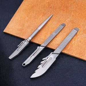 DIY Knife Set with Titanium Alloy Handle, Durable and Replaceable Blades, Ideal for DIY Projects and Crafts, High-Quality Tools