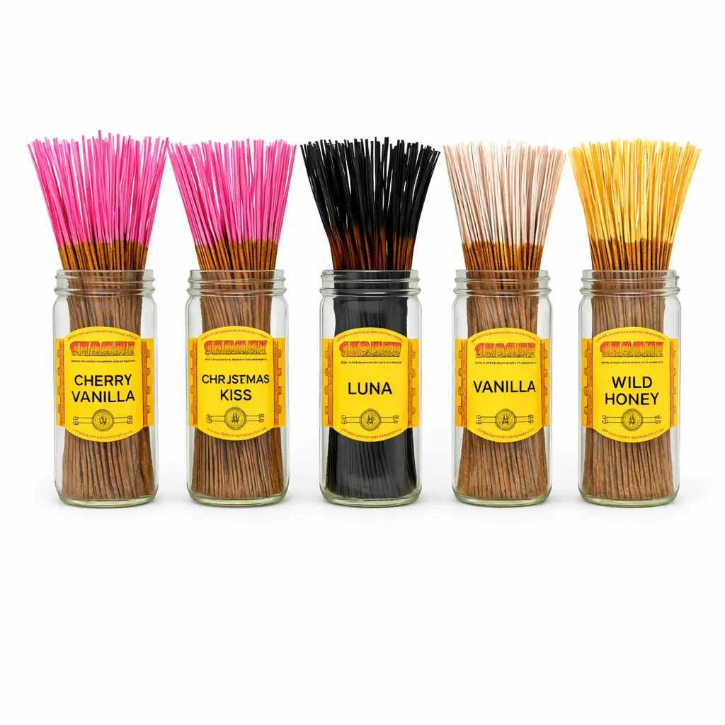 Wild Berry Traditional 11in Hand-Dipped Incense Stick Pouch Pack - Classic Comforts Variety Mix with Fruity Fragrance, Cherry Notes, Long Burn