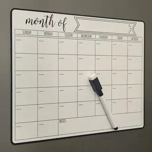 Erasable Magnetic Fridge Calendar Kit, Weekly & Monthly Organizer, Reusable & Easy Wipe Clean, Essential for Home & Office Time Management, Monthly Planner Magnet