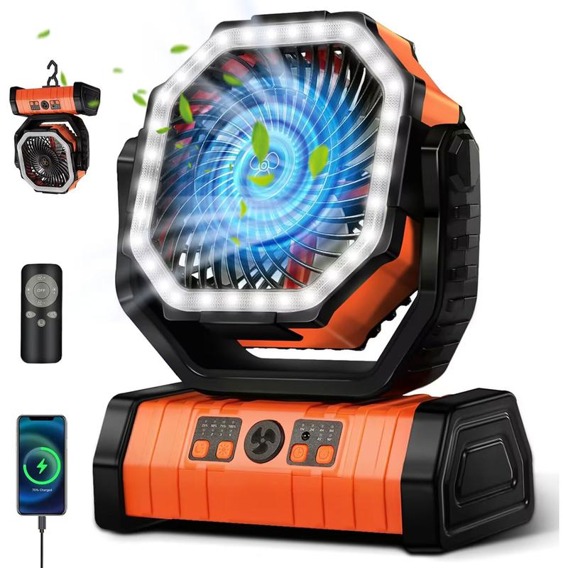 JOYYE Portable Camping Fan, Auto-Oscillating Desk Fan with Remote ...