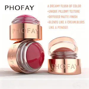 PHOFAY Mousse Blush Cream - Long-Lasting Creamy Texture, Lightweight Natural Flush, Diffused Matte Finish, Blends Like a Cream, Blurs Like a Powder, Makeup Cosmetic