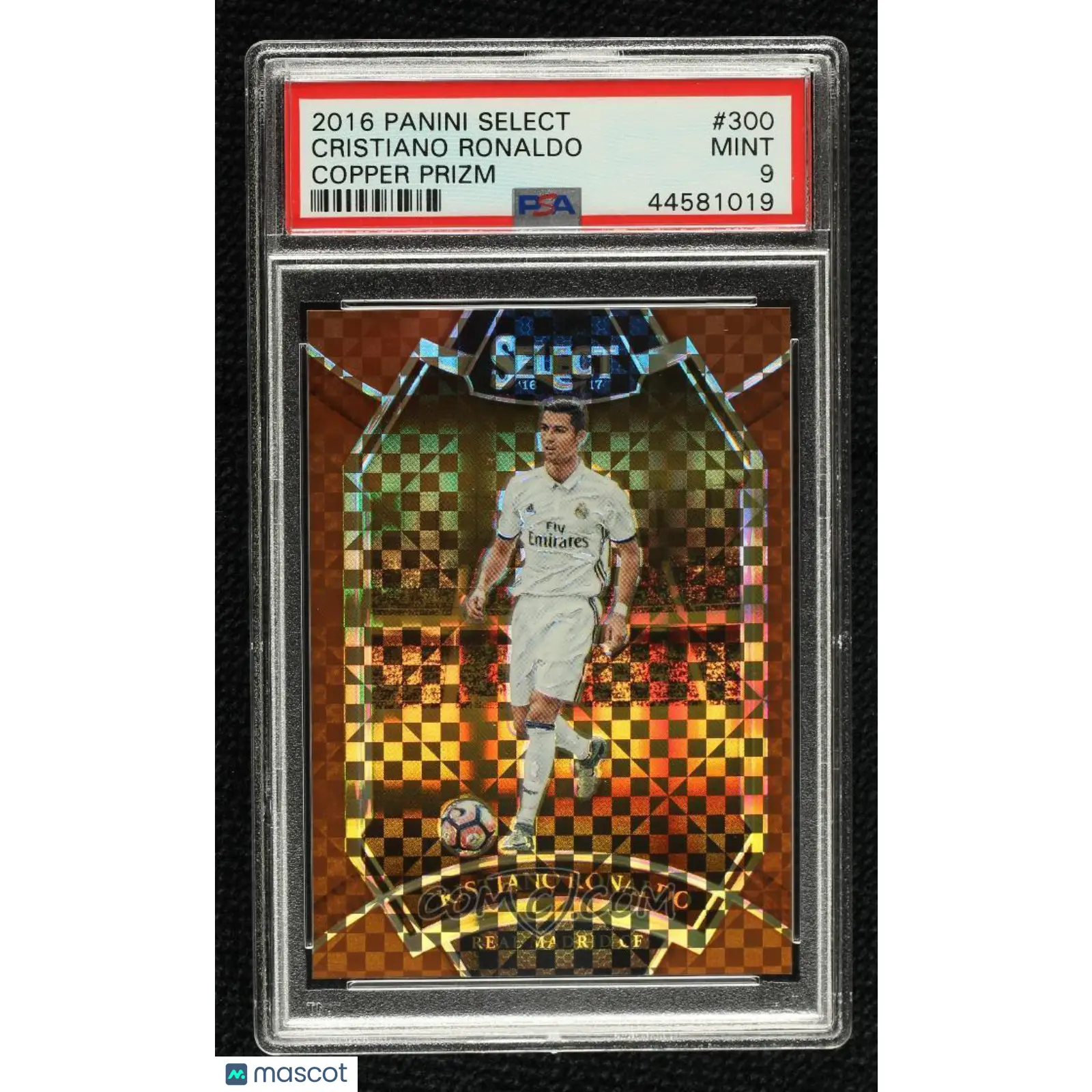 2016 Panini Select Cristiano Ronaldo #300 Copper Prizm PSA 9 27/49