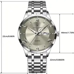 2025 New Design Trendy Fashion Luxury High-End Business Style Men's Watch Waterproof Luminous Calendar Quartz Watch